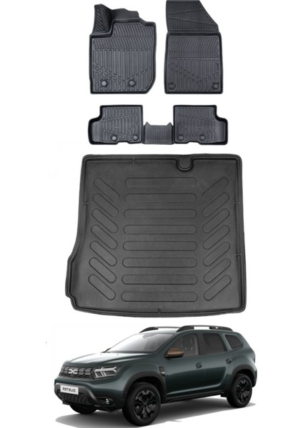 Dacia Duster 4x2 2024 Model Bagaj Havuzu Araca Özel Siyah Paspas Takımı