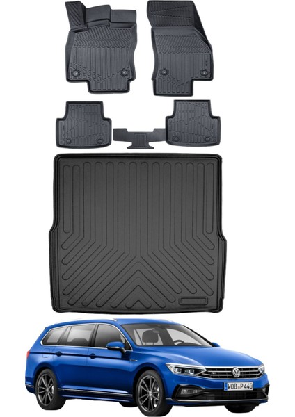 Volkswagen Passat B8 Stw 2022 Model Bagaj Havuzu Araca Özel Siyah Paspas Takımı