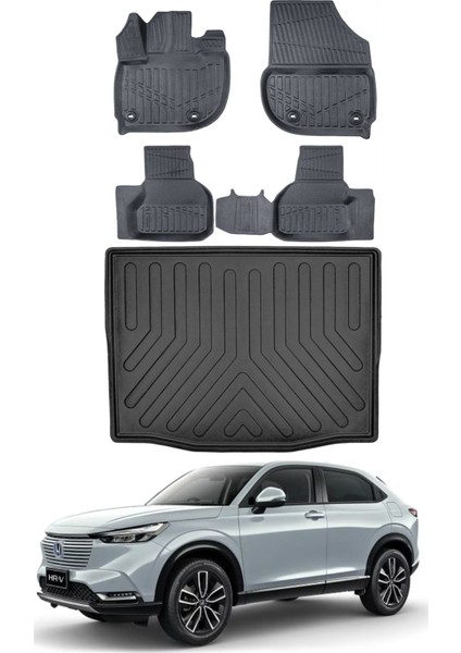 Honda Hrv 2025 Model Bagaj Havuzu Araca Özel Siyah Paspas Takımı
