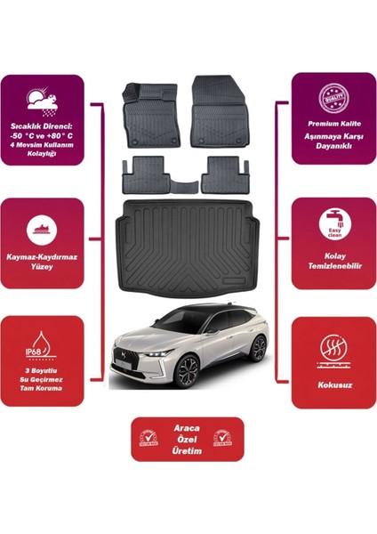 Ds 4 2022 Model Bagaj Havuzu+4d Araca Özel Havuzlu Paspas Takımıı Maxii