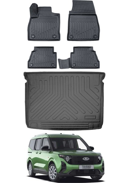 Ford Courier 2025 Model Bagaj Havuzu Araca Özel Siyah Paspas Takımı