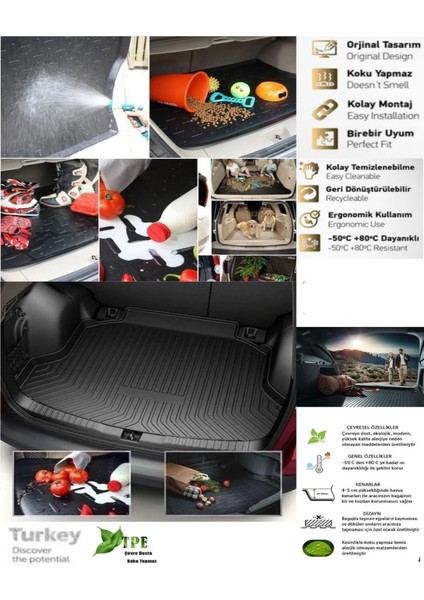 Citroen Nemo 2017 Model Bagaj Havuzu+Araca Özel Üretim 3D Havuzlu Paspas