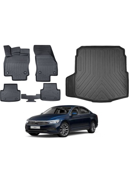 Volkswagen Passat B8 Impression 2019 Model Bagaj Havuzu Paspas Takımı Maxi Eva Serisi