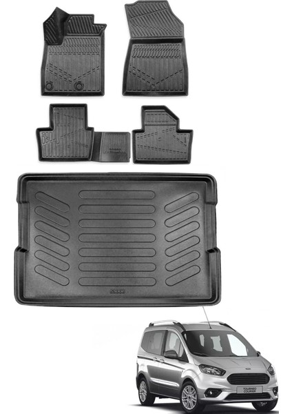 Ford Courier 2014 Model Bagaj Havuzu+Araca Özel Üretim 3D Havuzlu Paspas