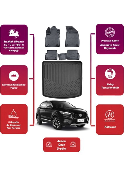 Mg Zs 2025 Model Üst Bagaj Havuzu+4d Araca Özel Havuzlu Paspas Takımıı Maxii