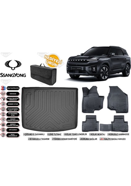 Ssangyong Torres Evx 2025 Model Bagaj Havuzu+Paspas Seti Profesyonel Serisi Hediyeli