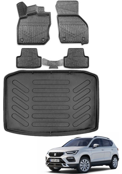 Seat Ateca 4x4 2024 Model Bagaj Havuzu+Araca Özel Üretim 3D Havuzlu Paspas
