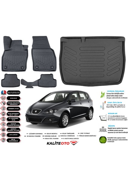 Seat Altea 2004 Model Esnek Bagaj Havuzu Araca Özel Siyah Paspas Takımı
