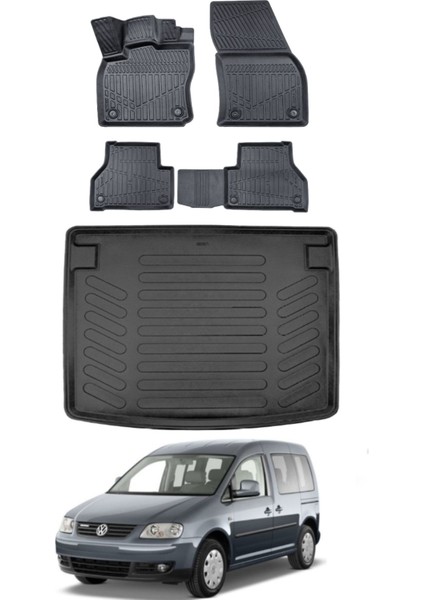 Volkswagen Caddy 2006 Model Bagaj Havuzu Araca Özel Siyah Paspas Takımı