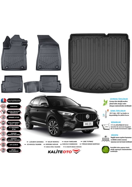 Mg Zs Elektirikli 2022 Model Alt Esnek Bagaj Havuzu Araca Özel Siyah Paspas Takımı