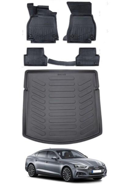 Audi A5 2025 Model Bagaj Havuzu Araca Özel Siyah Paspas Takımı