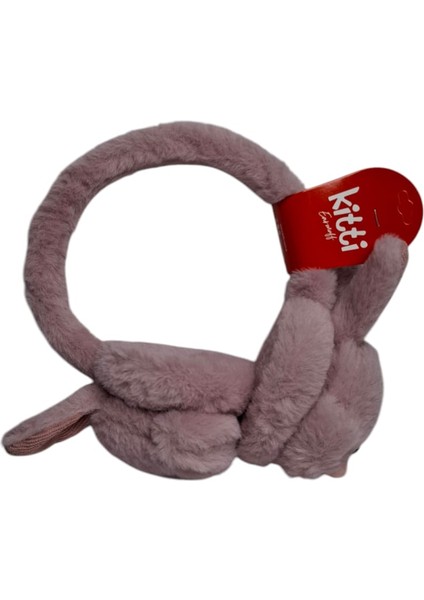 Spteks Kitti Kız Çocuk Pembe Renk Tavşan Kulak Figürlü Kışlık Peluş Kulaklık