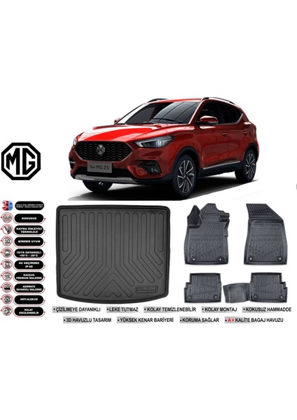 Mg Zs 2023 Model Üst Bagaj Havuzu Araca Özel Siyah Ekstra Havuzlu Paspas Takımı