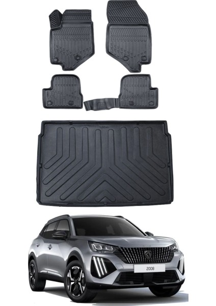 Peugeot 2008 2020 Model Üst Bagaj Havuzu Araca Özel Siyah Paspas Takımı