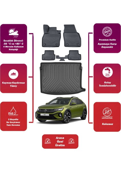 Volkswagen Taigo 2024 Model Üst Bagaj Havuzu+4d Araca Özel Havuzlu Paspas Takımıı Maxii