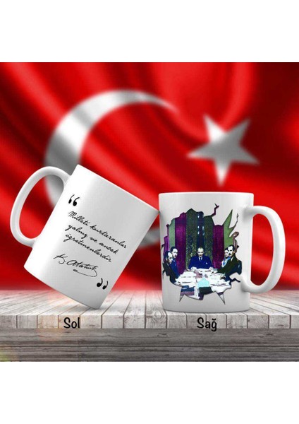 Asil Hediyelik Türk Dil Kurumu Toplantısı - Atatürk - Atatürk'ün Sözleri -Kupa Bardak