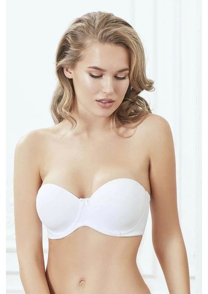 Kaplı Balenli Desteksiz Straplez Sütyen 3346 indirimleri