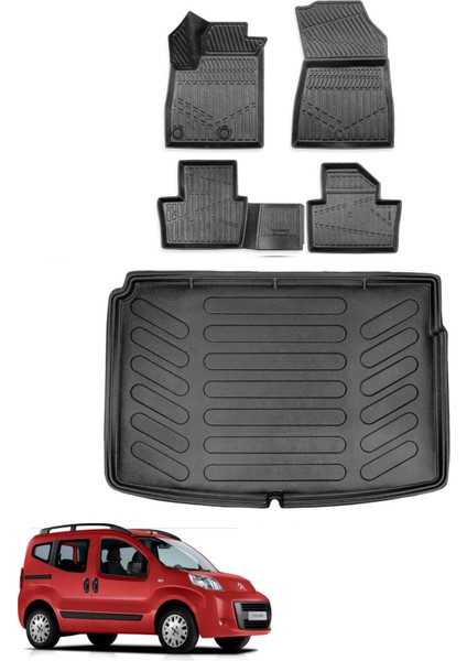 Citroen Nemo 2008 Model Bagaj Havuzu+Araca Özel Üretim 3D Havuzlu Paspas