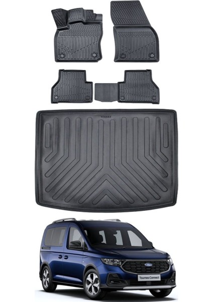 Ford Connect 2023 Model Bagaj Havuzu Araca Özel Siyah Paspas Takımı