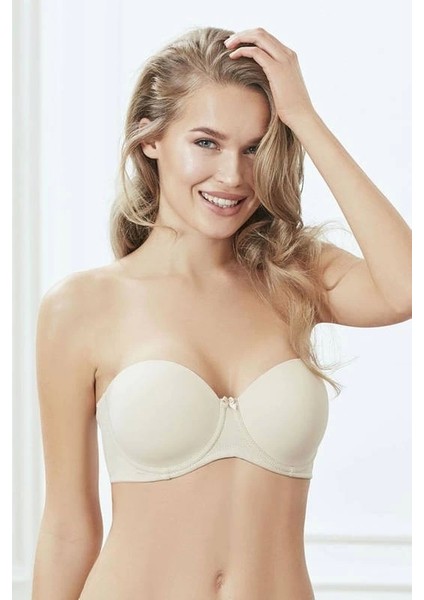 Kaplı Balenli Desteksiz Straplez Sütyen 3346