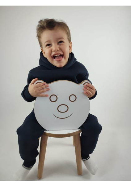 3 Iplik Şardonlu Kanguru Cepli ve Kapüşonlu Kız Erkek Unisex Çocuk Eşofman Takımı
