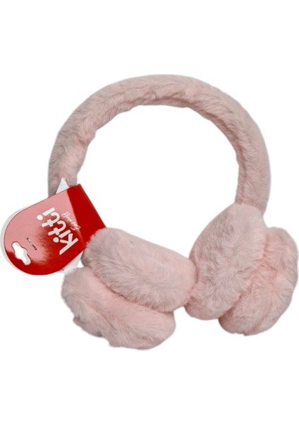 Spteks Kitti Kız Çocuk Pudra Renk Kedi Figürlü Kışlık Peluş Kulaklık