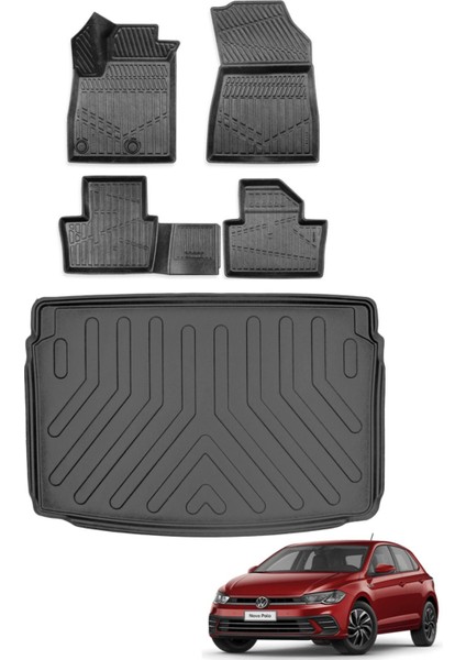 Polo 2021 Model Comfortline Paket Alt Kademe Bagaj Havuzu+Araca Özel Üretim 3D Havuzlu Paspas