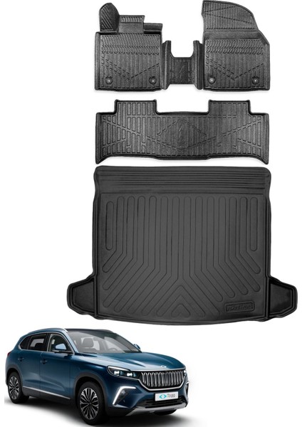 Togg T10X 2024 Model Bagaj Havuzu+Araca Özel Üretim 3D Havuzlu Paspas