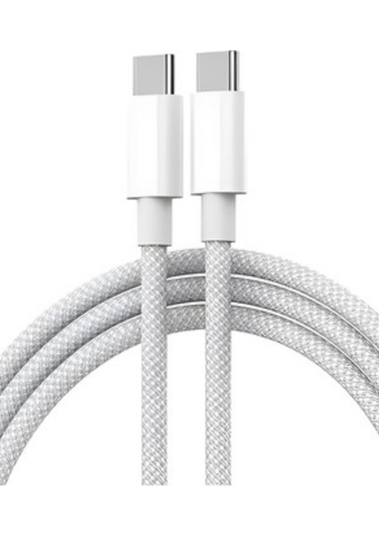 Typce To Typce Hasır Kumaş Örgü Kablo Iphone 15-16 Uyumlu