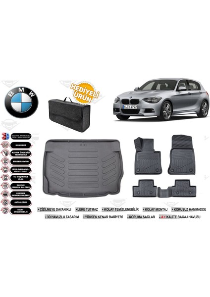 Bmw 1 Serisi F20 2016 Model Bagaj Havuzu+Paspas Seti Profesyonel Serisi Hediyeli