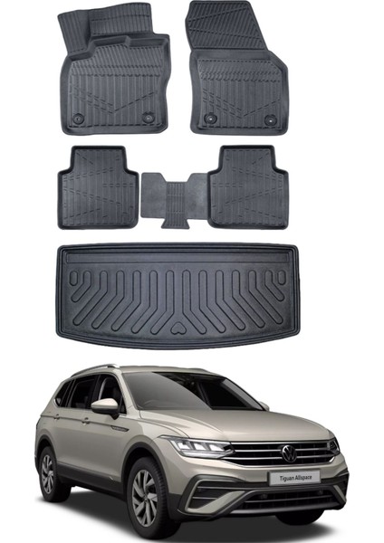 Volkswagen Allspace 2018 Model 7 Koltuk Bagaj Havuzu Araca Özel Siyah Paspas Takımı