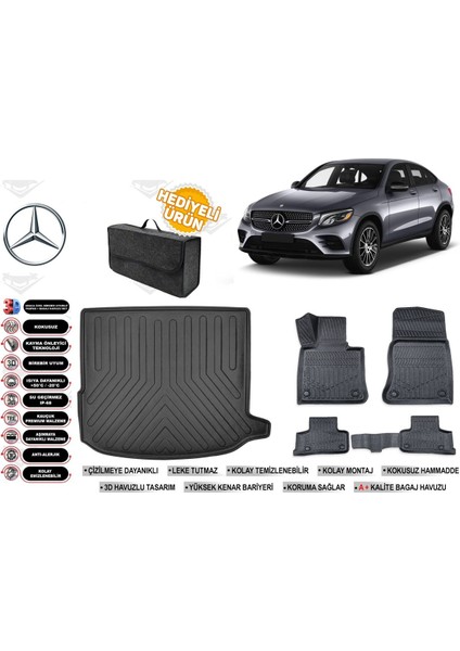 Mercedes Glc Coupe 2020 Model Bagaj Havuzu+Paspas Seti Profesyonel Serisi Hediyeli