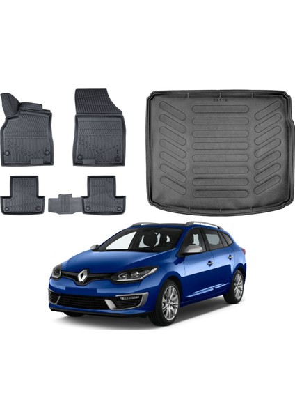 Renault Megane 3 Sporttourer 2012 Model Bagaj Havuzu Paspas Takımı Maxi Eva Serisi