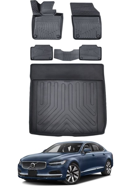Volvo S90 2021 Model Bagaj Havuzu Araca Özel Siyah Paspas Takımı