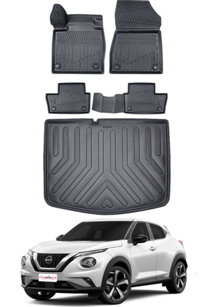 Nisan Juke 2023 Model Alt Bagaj Havuzu Araca Özel Siyah Paspas Takımı