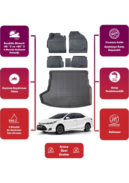 Toyota Corolla 2015 Model Bagaj Havuzu+4d Araca Özel Havuzlu Paspas Takımıı Maxii
