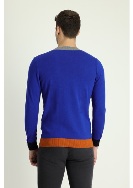 Bisiklet Yaka Slim Fit Dar Kesim Desenli Pamuklu Triko Kazak modelleri