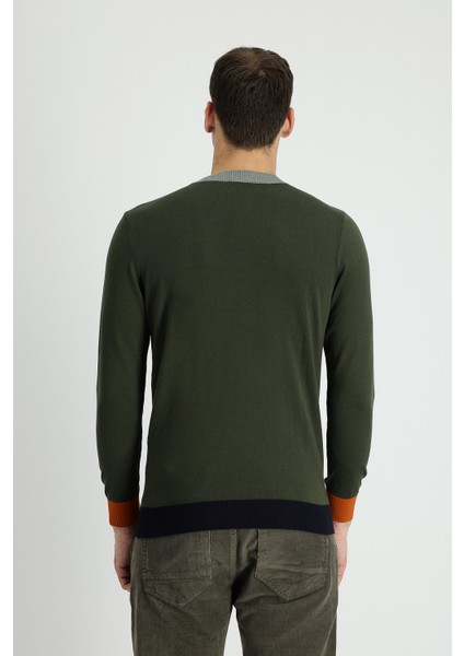 Bisiklet Yaka Slim Fit Dar Kesim Desenli Pamuklu Triko Kazak modelleri