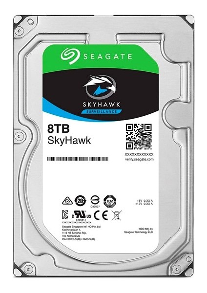3.5" 8tb Skyhawk ST8000VE001 7200 Rpm 256MB Sata-3 Güvenlik Diski+Seagate 3.5" 250GB Barracuda ST250DM000 Sata-3 Disk