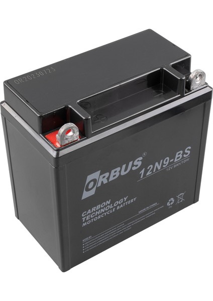 12N9-BS 12 V 9 Ah Asit Içinde Karbon Motosiklet Aküsü (135MMX130MMX75MM) (2.78KG)