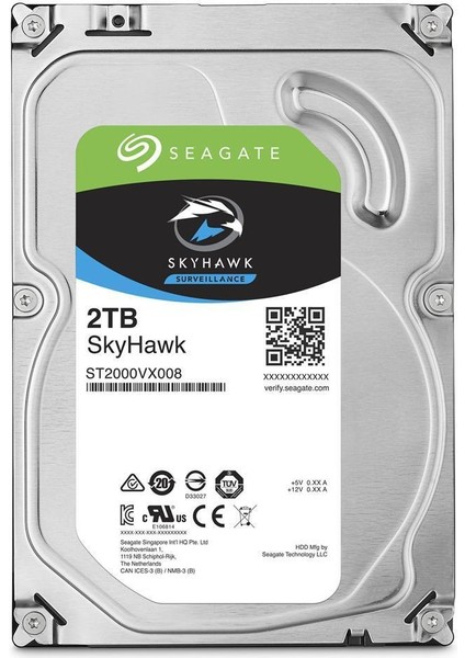 2tb ST2000VX008 Skyhawk 3,5" 64MB 5900RPM ST2000VX008 Harddisk (Ithalat)