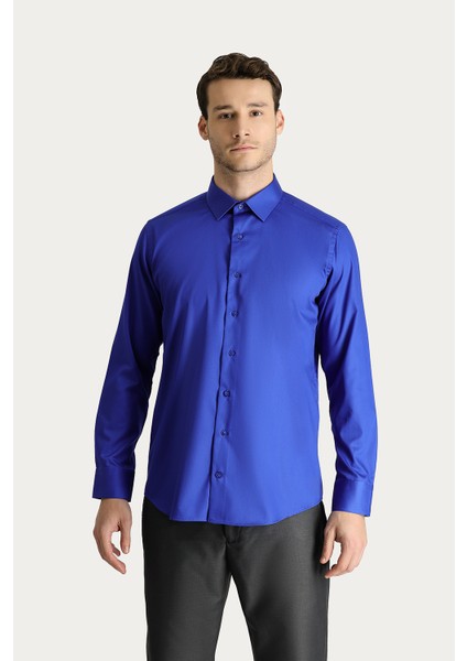 Uzun Kol Slim Fit Dar Kesim Non Iron Saten Pamuklu Gömlek modelleri