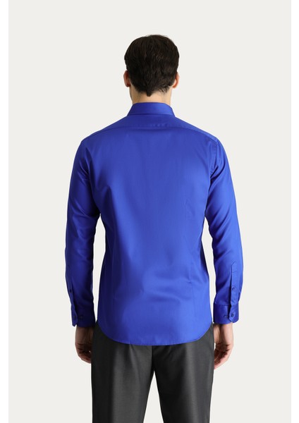 Uzun Kol Slim Fit Dar Kesim Non Iron Saten Pamuklu Gömlek fırsatları