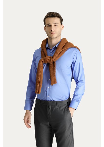 Uzun Kol Slim Fit Dar Kesim Non Iron Saten Pamuklu Gömlek fiyatları