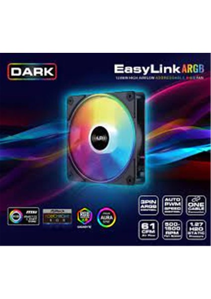 DKCF1200A Easylink Siyah Addressable Rgb 1X12CM Fan Siyah