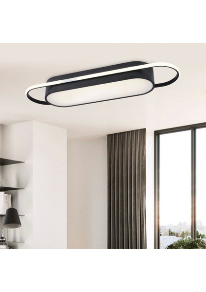 Modern Led Avize Plafonyer Üç Renkli Siyah Renkli ve Oturma Odası Plafonyer