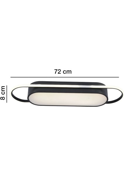 Modern Led Avize Plafonyer Üç Renkli Siyah Renkli ve Oturma Odası Plafonyer