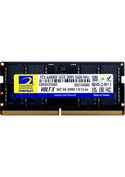 Twınmos TMD516GB5600S46 16GB (Tek Parça) Ddr5 5600MHZ Notebook Bellek