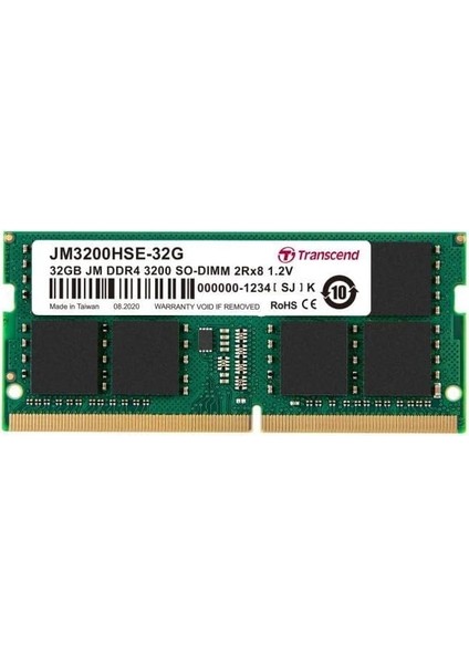 32GB 3200MHZ Ddr4 1.2V JM3200HSE-32G Notebook Ram