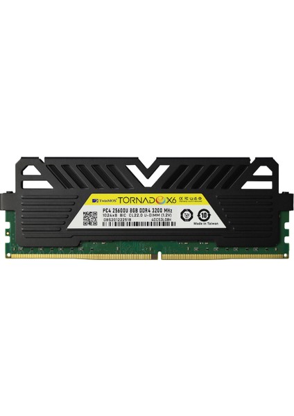 Twınmos 8gb 3200MHZ Ddr4 Tornadox6 Soğutuculu TMMDD48GB3200DKBX6 Pc Ram